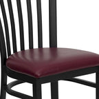 School House Back Metal Restaurant Chair - 17.25W x 18.75D x 34.75H - 17.25W x 18.75D x 34.75H