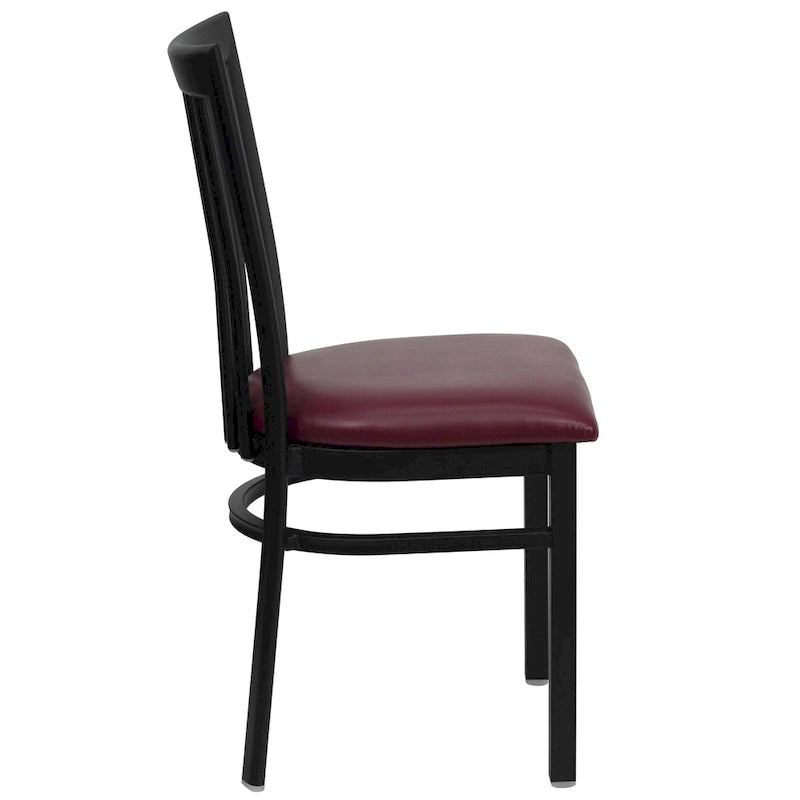 School House Back Metal Restaurant Chair - 17.25W x 18.75D x 34.75H - 17.25W x 18.75D x 34.75H