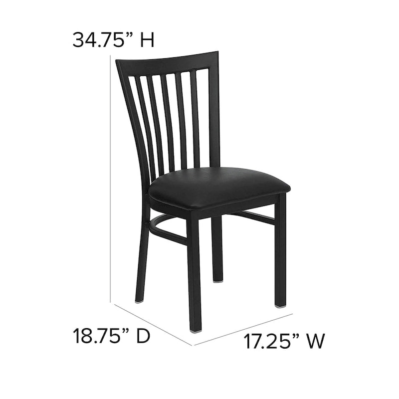 School House Back Metal Restaurant Chair - 17.25W x 18.75D x 34.75H - 17.25W x 18.75D x 34.75H