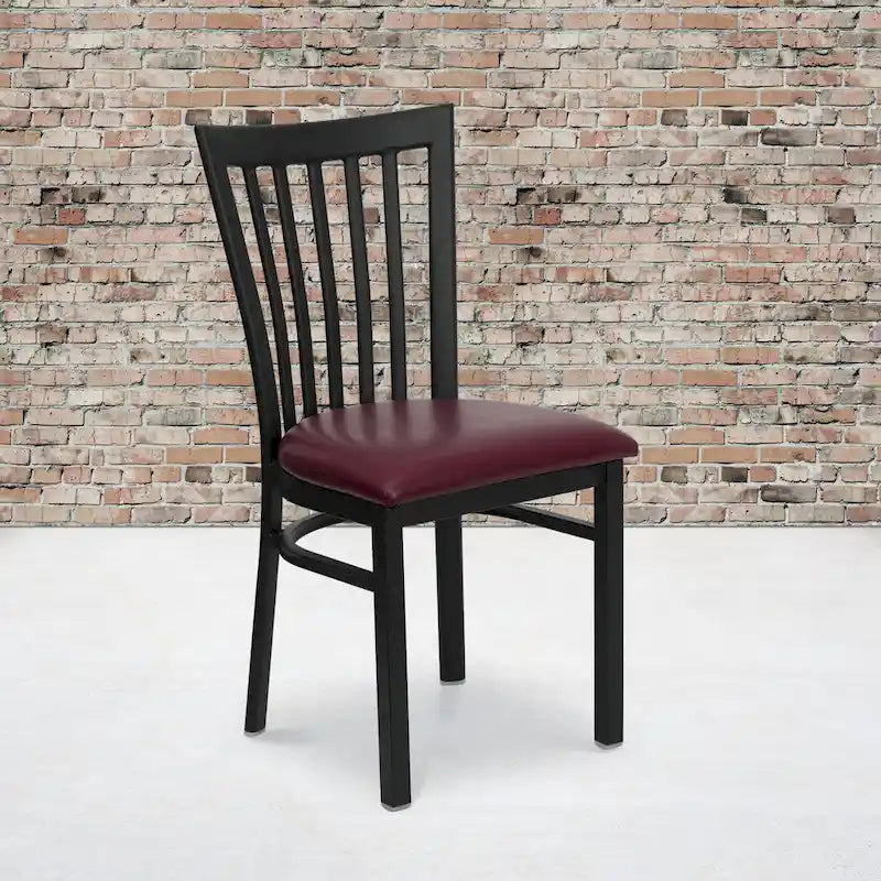 School House Back Metal Restaurant Chair - 17.25W x 18.75D x 34.75H - 17.25W x 18.75D x 34.75H
