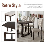 Nestfair 6-Piece Dining Table Set with 4 Chairs and 1 Bench