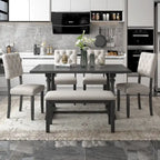 Nestfair 6-Piece Dining Table Set with 4 Chairs and 1 Bench