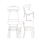 Somette Melanie Curved Back Dining Chair, Set of 2