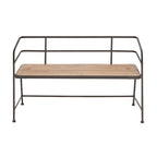 Metal Bench with Wood Seat - Black - Roche River Dcor. - 18Wx45Lx28H