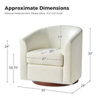 Haley Modern Swivel Barrel Faux Leather Chair with Solid Wood Base Set of 2 by HULALA HOME