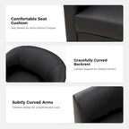 Haley Modern Swivel Barrel Faux Leather Chair with Solid Wood Base Set of 2 by HULALA HOME