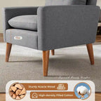 Homall Accent Chair Modern Fabric Upholstered Arm Chair Wood Legs Lounge Chair for Living Room
