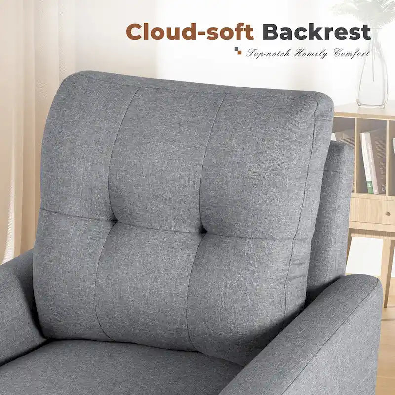 Homall Accent Chair Modern Fabric Upholstered Arm Chair Wood Legs Lounge Chair for Living Room