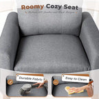 Homall Accent Chair Modern Fabric Upholstered Arm Chair Wood Legs Lounge Chair for Living Room