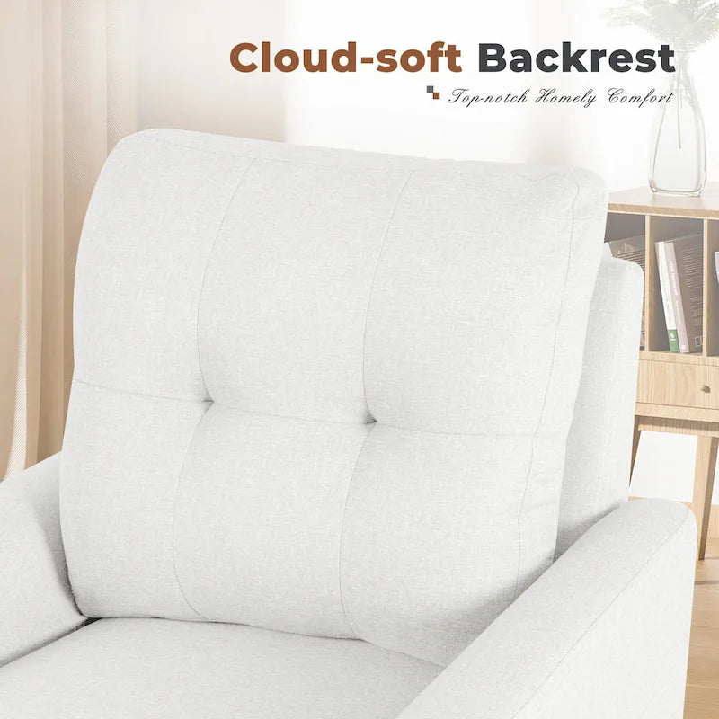 Homall Accent Chair Modern Fabric Upholstered Arm Chair Wood Legs Lounge Chair for Living Room