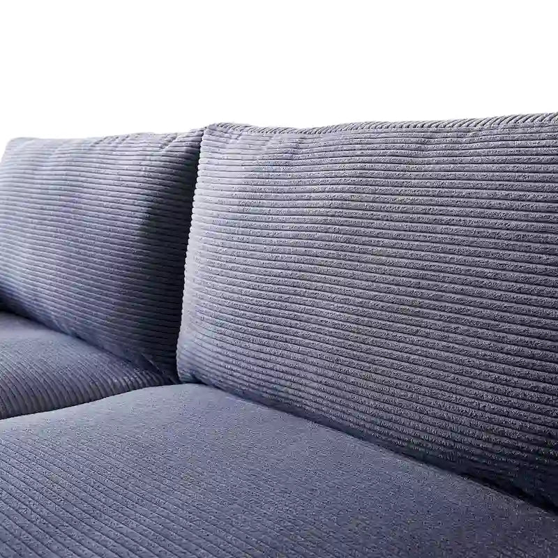 HOOOWOOO Mid-Century Modern Upholstered Sofa Couch with Rolled Pillows