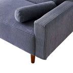 HOOOWOOO Mid-Century Modern Upholstered Sofa Couch with Rolled Pillows