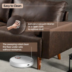 HOOOWOOO Mid-Century Modern Upholstered Sofa Couch with Rolled Pillows