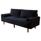 HOOOWOOO Mid-Century Modern Upholstered Sofa Couch with Rolled Pillows