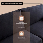 HOOOWOOO Mid-Century Modern Upholstered Sofa Couch with Rolled Pillows