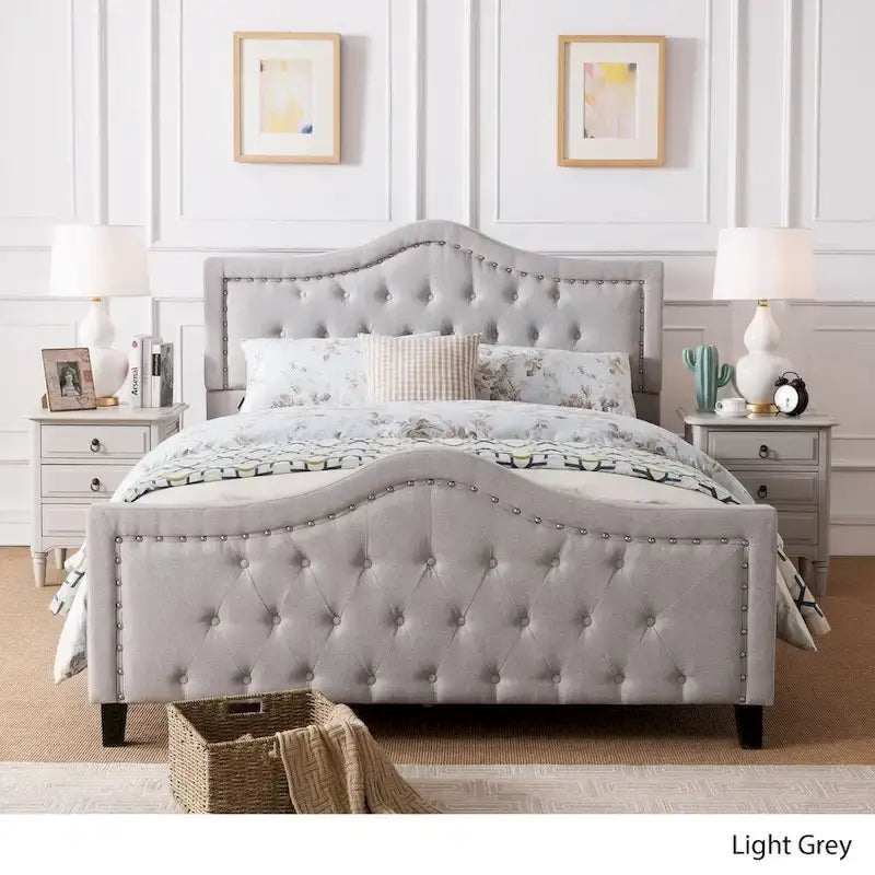 Virgil Queen-size Upholstered Tufted Bed by Christopher Knight Home
