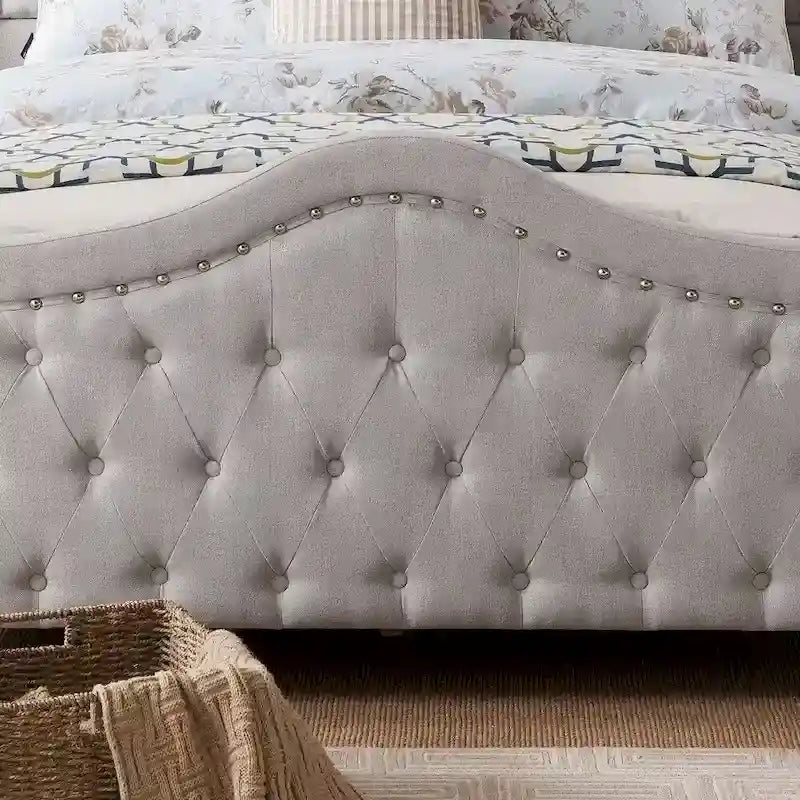 Virgil Queen-size Upholstered Tufted Bed by Christopher Knight Home