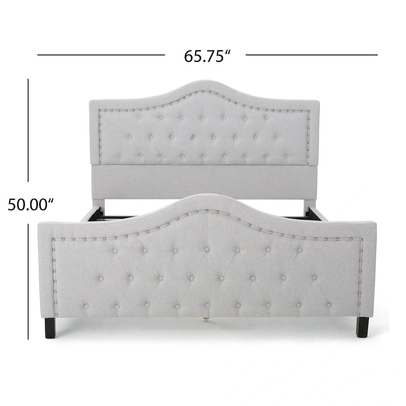 Virgil Queen-size Upholstered Tufted Bed by Christopher Knight Home