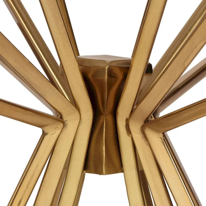 Helios Modern Glam Handcrafted Sunburst Accent Table with Tempered Glass Top by Christopher Knight Home