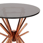 Helios Modern Glam Handcrafted Sunburst Accent Table with Tempered Glass Top by Christopher Knight Home