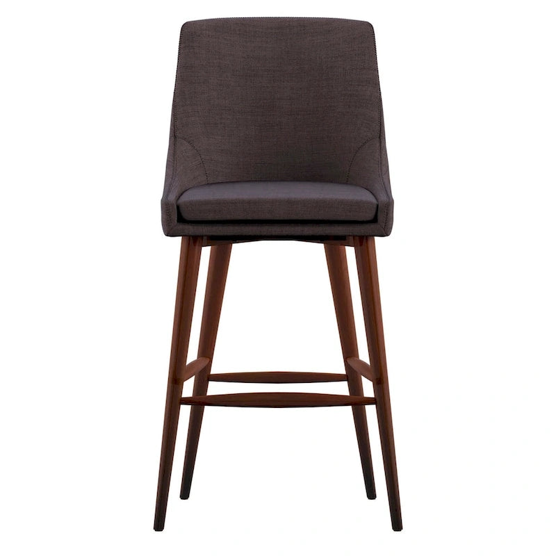 Sasha Espresso Barrel Back Counter Stools (Set of 2) iNSPIRE Q Modern