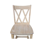 International Concepts Unfinished Double X-back Stool