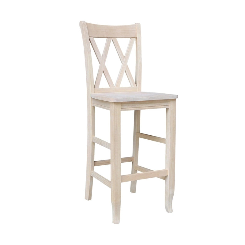 International Concepts Unfinished Double X-back Stool
