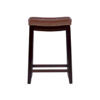 Linon Willamette Cognac Faux Leather Counter Stool