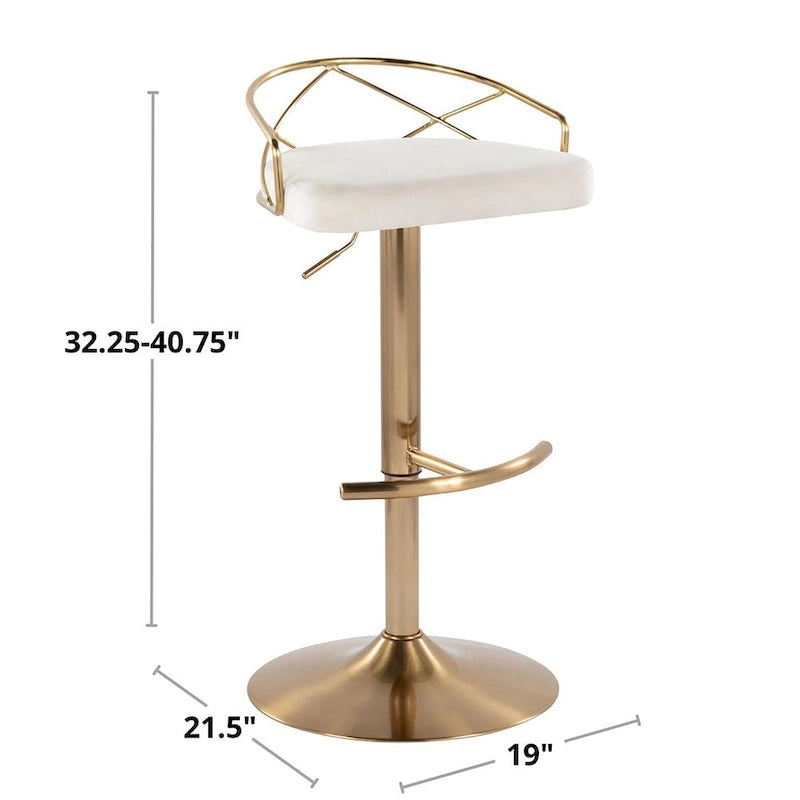 Silver Orchid Charlotte Glam Adjustable Bar Stool (Set of 2)