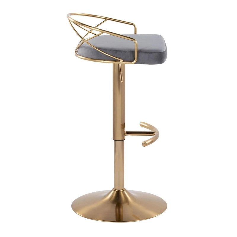 Silver Orchid Charlotte Glam Adjustable Bar Stool (Set of 2)