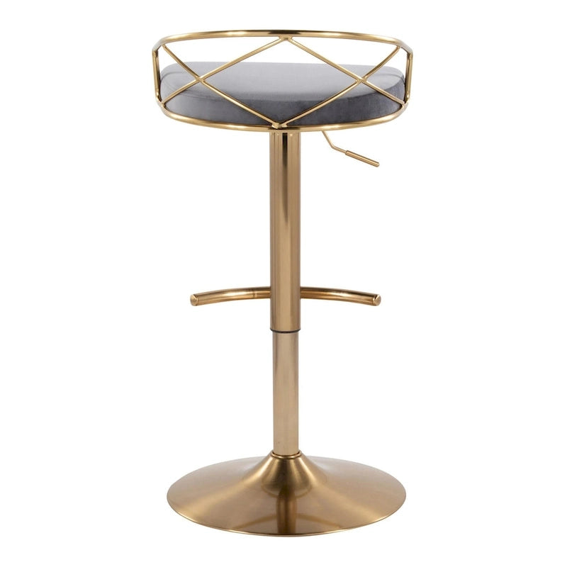 Silver Orchid Charlotte Glam Adjustable Bar Stool (Set of 2)