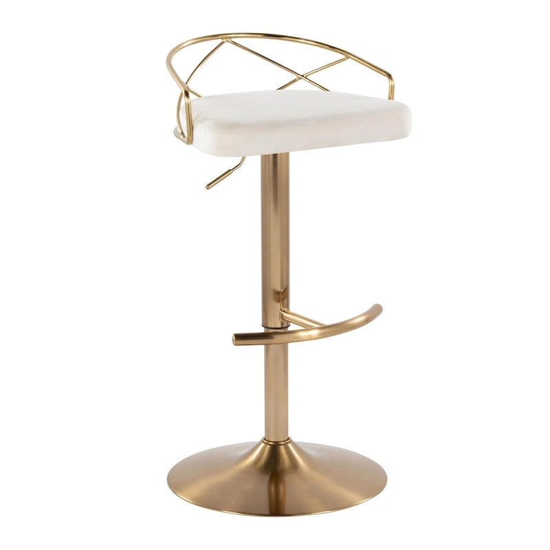 Silver Orchid Charlotte Glam Adjustable Bar Stool (Set of 2)