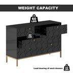 Clihome Wooden Storage 6 Drawer Double Dresser for Bedroom