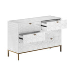 Clihome Wooden Storage 6 Drawer Double Dresser for Bedroom