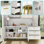 3 Drawer 69 W Chest&Dresser With Metal Handles&Legs