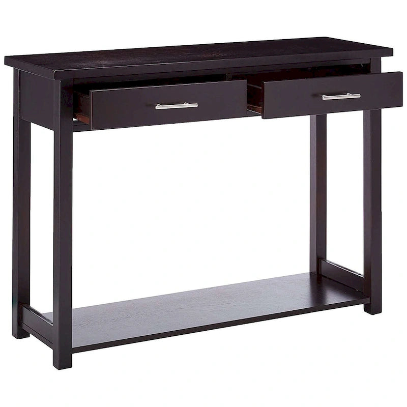 Entryway Console Sofa Occasional Table with Drawers, Espresso