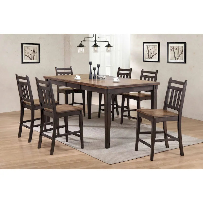 7 Piece Counter-height Solid Wood Dining Set