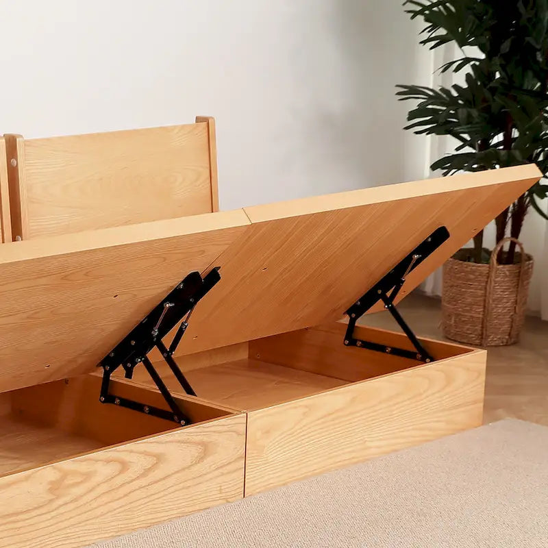 JASIWAY Cotton Line Beige Sofa With Wood Frame