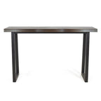 Steve Silver Joliet Live Edge Distressed Cherry and Ebony Console Bar Table