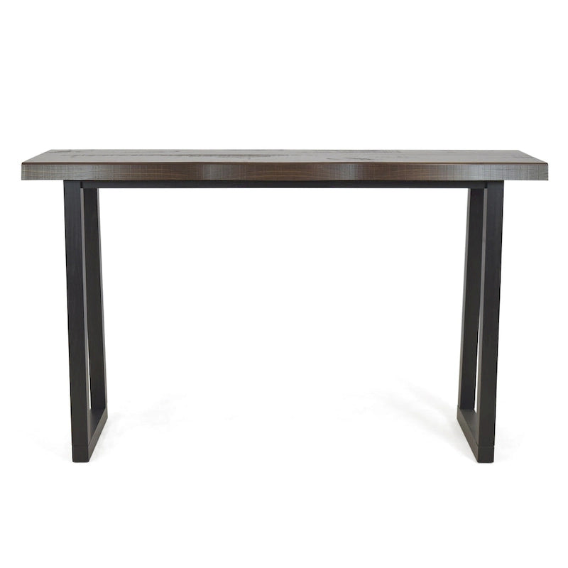 Steve Silver Joliet Live Edge Distressed Cherry and Ebony Console Bar Table