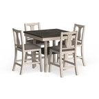 Merichleri Rustic Antique White Wood 5-Piece Counter Height Dining Set by Copper Grove
