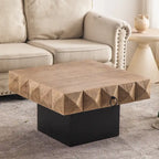 Three-dimensional Embossed Pattern Square Retro Coffee Table