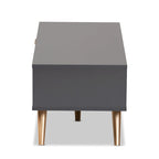 Kelson Modern Dark Grey and Gold Finished Wood Coffee Table