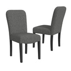 HomePop Rounded Back Upholstered Dining Chair-Black Woven (set of 2)