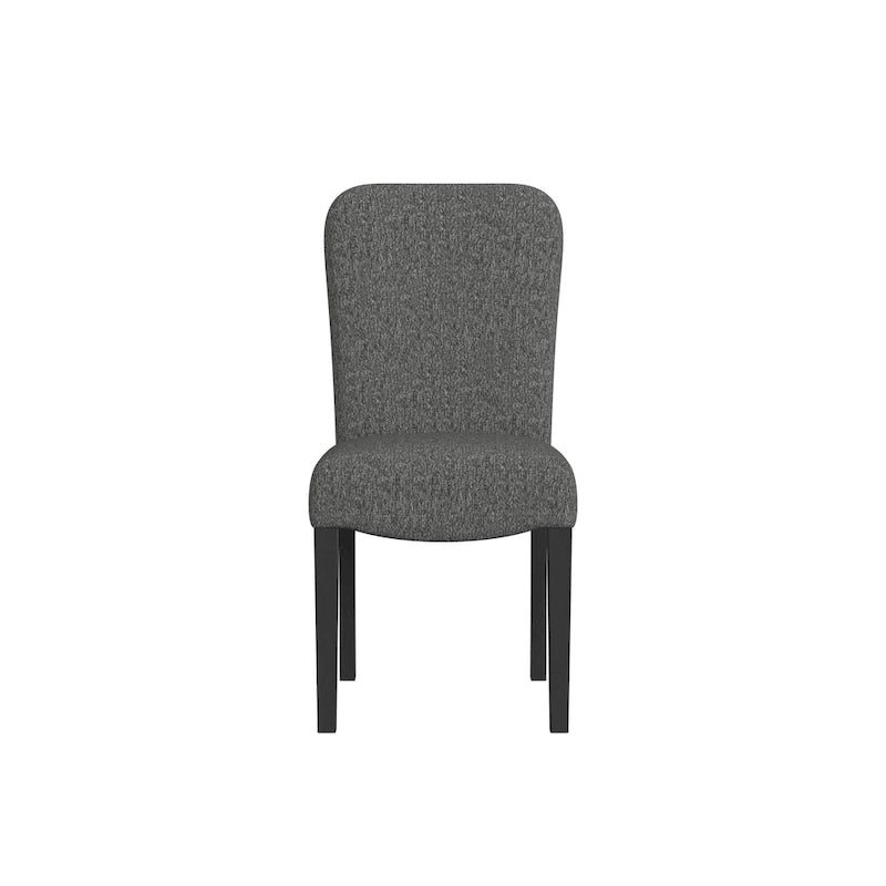 HomePop Rounded Back Upholstered Dining Chair-Black Woven (set of 2)