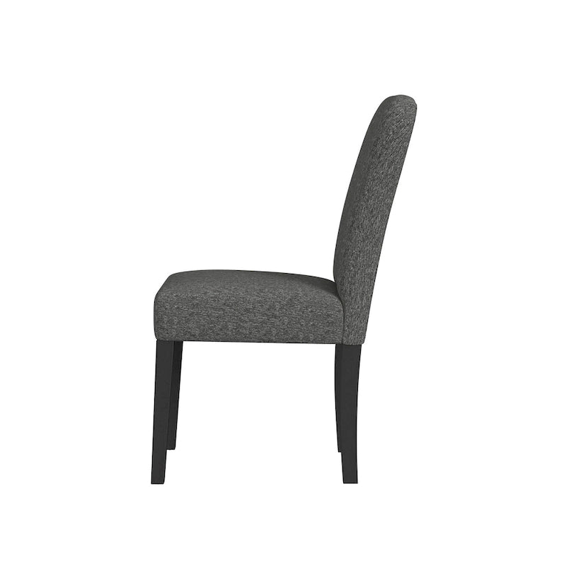 HomePop Rounded Back Upholstered Dining Chair-Black Woven (set of 2)