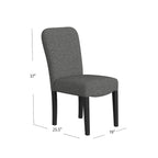 HomePop Rounded Back Upholstered Dining Chair-Black Woven (set of 2)