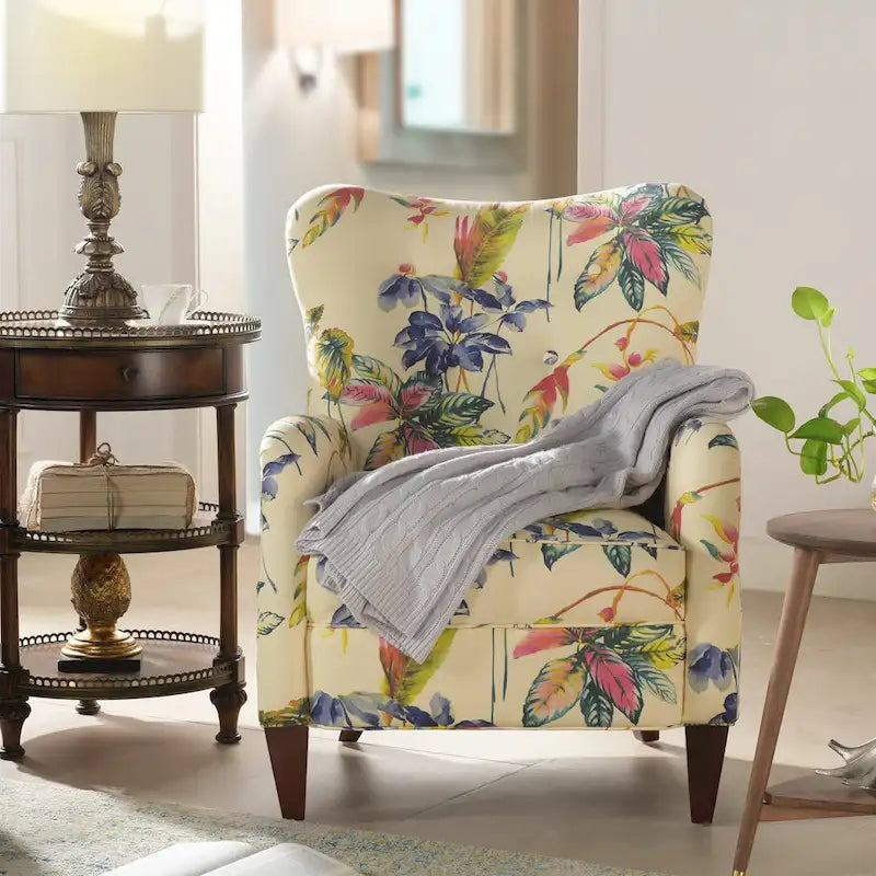 Palma 32 Floral Upholstered Arm Chair by Jennifer Taylor Home