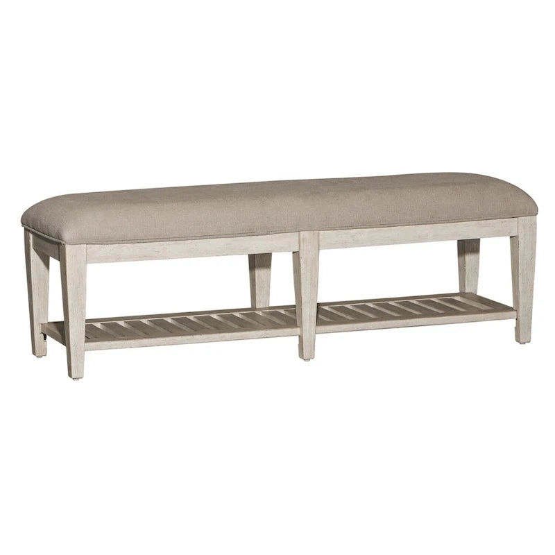 Heartland Antique White Tobacco Bed Bench