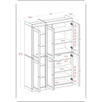 Palace Imports 100% Solid Wood China Pantry with Glass or Solid Wood Doors and 2-Drawers - 48.5 x 71.5